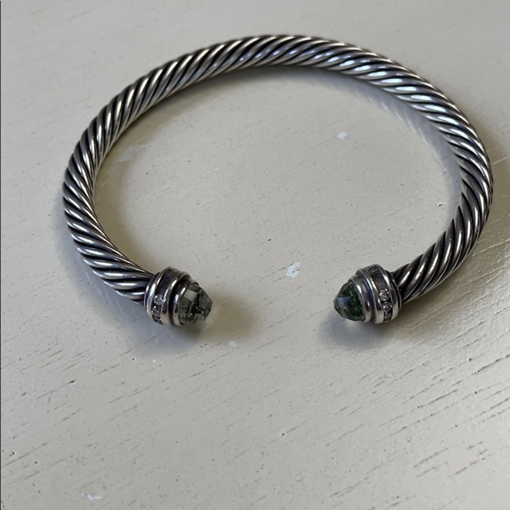 David Yurman 5mm diamond and prasiolite bracelet